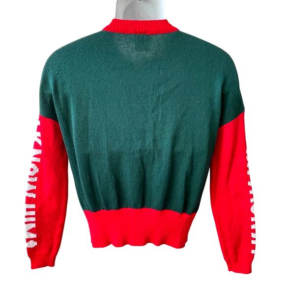 Elf The Movie SANTA OMG I KNOW HIM Ugly Christmas Sweater Size XS - Picture 2 of 4
